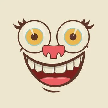 Cartoon faces over beige background vector illustration イラスト素材