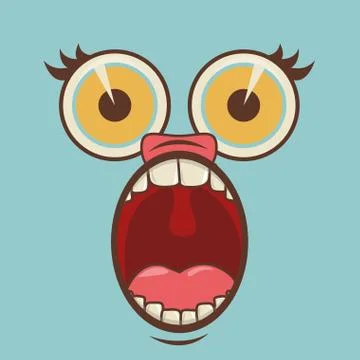 Cartoon faces over blue background vector illustration イラスト素材
