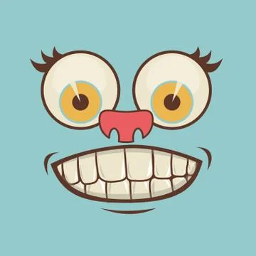 Cartoon faces over blue background vector illustration イラスト素材