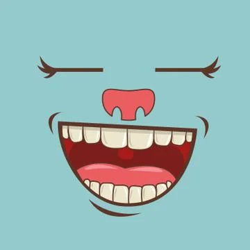Cartoon faces over blue background vector illustration Stock Illustration