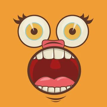 Cartoon faces over orange background vector illustration Stockillustratie