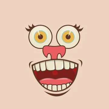 Cartoon faces over pink background vector illustration Stockillustratie