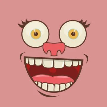 Cartoon faces over pink background vector illustration 스톡 일러스트