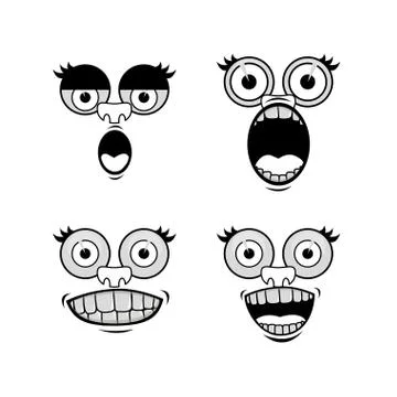 Cartoon faces over white background vector illustration 스톡 일러스트