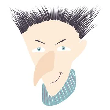 Cartoon faces tricky man Stock Illustration