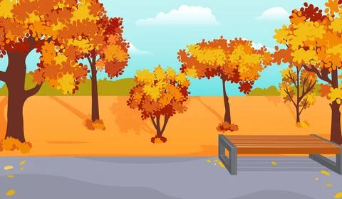 Cartoon fall landscape Stock Illustration
