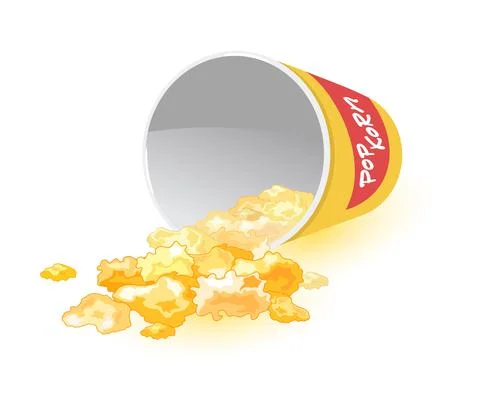 Cartoon fallen cup with corn Stock Illustration