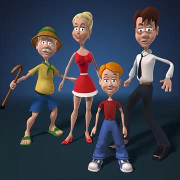 Cartoon family (All Caracter) 3D Model