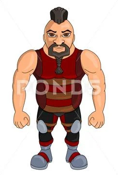 Cartoon of a fantasy dwarf with mohawk Stock Illustration