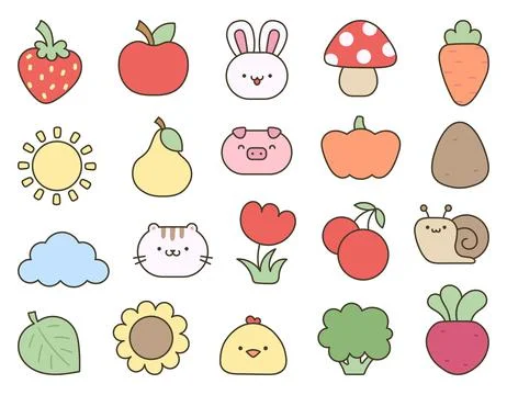 Cartoon farm elements and characters. Stock Illustration