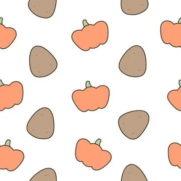 Cartoon farm elements. Seamless pattern. Stock Illustration