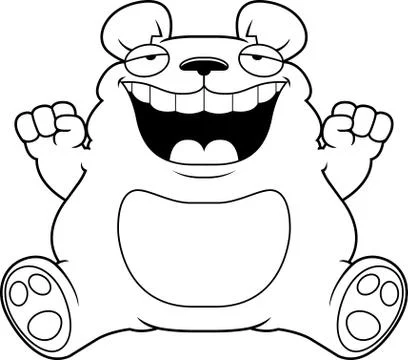Cartoon Fat Bear Sitting Stock Illustration