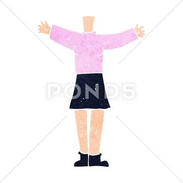 Cartoon female body (add photos or mix and match cartoons) Stock Illustration
