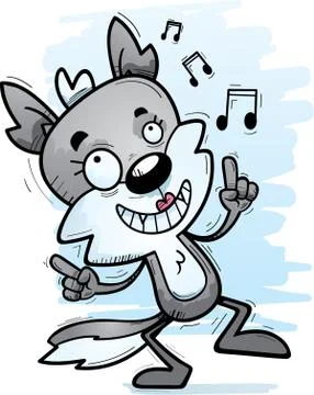 Cartoon Female Wolf Dancing Stock Illustration