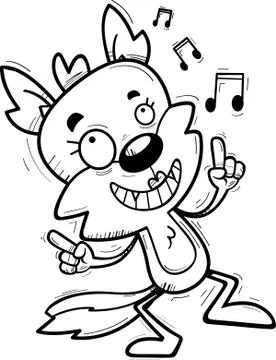 Cartoon Female Wolf Dancing Stock Illustration