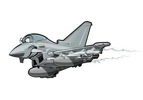 Cartoon Fighter Plane Stock Illustration