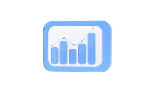 Cartoon financial data chart, bar graph, line chart and pie, 3d rendering. Stock Illustration