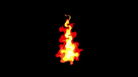 Cartoon fire with alpha channel, comic book fire Stock Footage 304718599