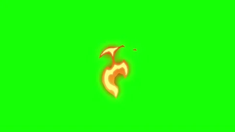 Cartoon fire animation on green screen. ... | Stock Video | Pond5