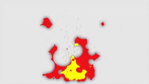 Cartoon fire background with sparks and transparent background, anime fire Stock Footage 323230767