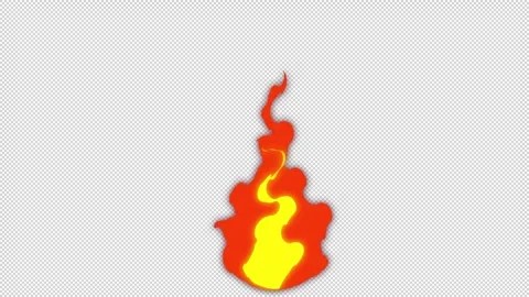 Cartoon fire background with transparent background, anime fire with alpha c Stock Footage 323230800