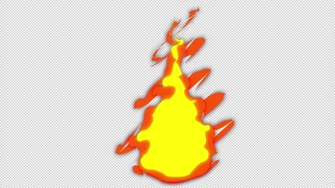 Cartoon fire background with transparent background, alpha channel Video stock 323230841