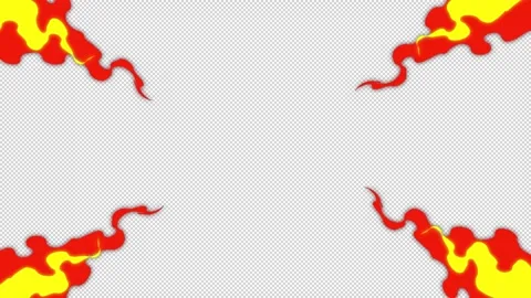 Cartoon fire background with transparent background, anime fire Stock Footage 323230869