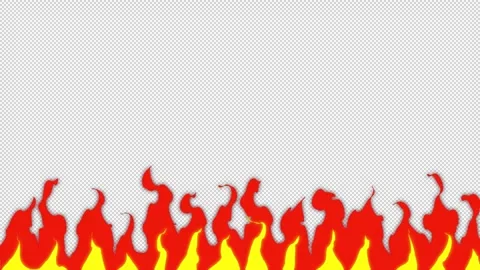 Cartoon fire background with transparent background Stock Footage 323230930