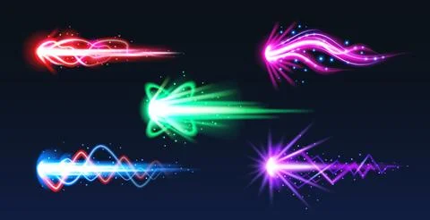 Cartoon fire blast effect, glowing energy trails Stock Illustration