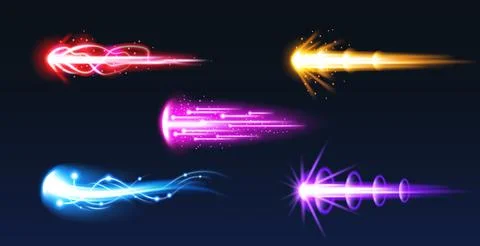 Cartoon fire blast effect, glowing energy trails 库存插图