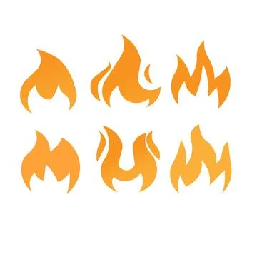 Cartoon fire borders. Flame frame, blazing dividers, hot flaming banners. Stock Illustration