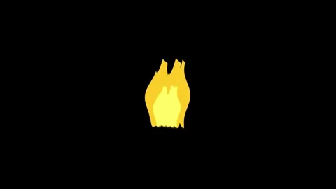 Cartoon fire emoji loop animation isolated on black background Stock-Footage 333585232