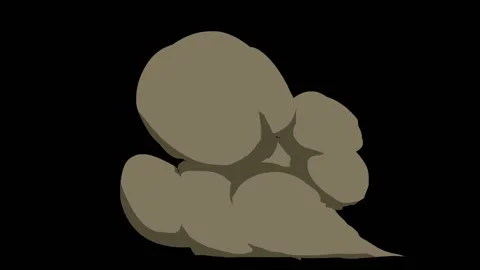 Cartoon Fire Explosion Effects In Black Background Stock Footage 146107181