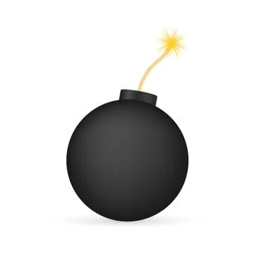 Cartoon fire flame. Flat vector icon. 3d vector. Damage concept. Flat bomb fo Stock-Illustration