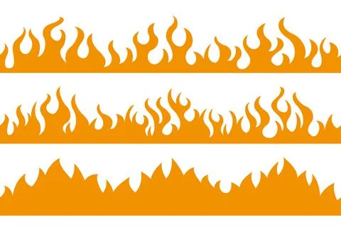 Cartoon fire flame frame borders. Stock Illustration