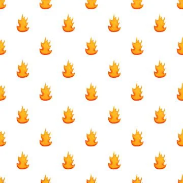 Cartoon fire flame pattern creating a seamless background Stock Illustration