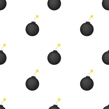 Cartoon fire flame pattern. Flat vector icon. Damage concept. Flat bomb for Stock Illustration