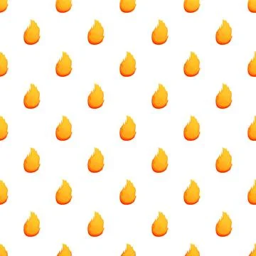 Cartoon fire flame pattern on white background Stock Illustration