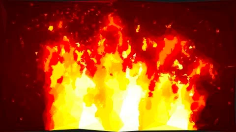 Cartoon fire flames background. 3D rendering イラスト素材