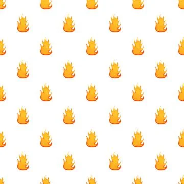 Cartoon fire flames creating a seamless pattern Stock Illustration