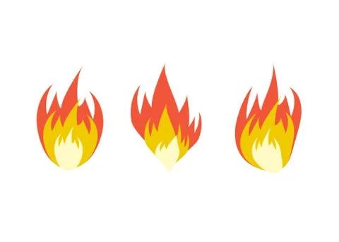 Cartoon fire flames set. Fire flame illustration. Illustrazione stock