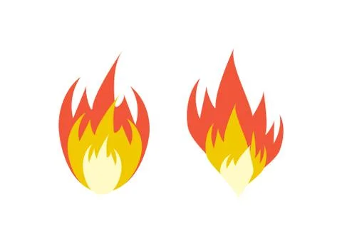 Cartoon fire flames set. Fire flame vector illustration. Stock Illustration