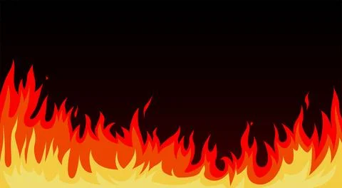 Cartoon Fire Flames Set isolated on White Background Stock Illustration