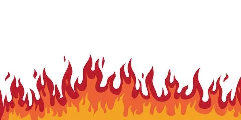 Cartoon Fire Flames Set isolated on White Background Stock Illustration