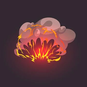 Cartoon fire game effect. Hot flame comic graphic illustration for ui design Stock Illustration