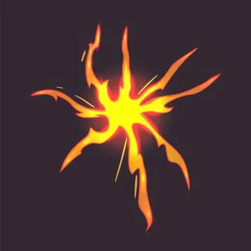 Cartoon fire game effect. Hot flame comic graphic illustration for ui design Stock Illustration