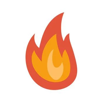 Cartoon fire. Vector hand drawn illustration isolated on white background. fire Stock Illustration