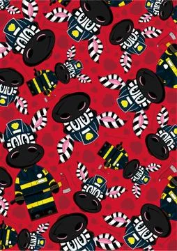 Cartoon Fireman Zebra Pattern Stock Illustration