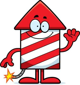 Cartoon firework waving Illustrazione stock