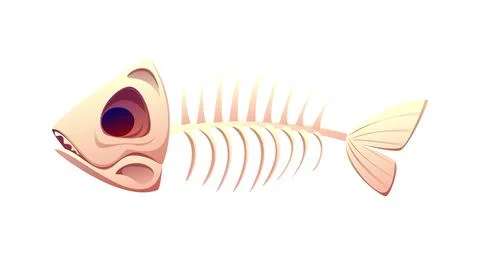 Cartoon fish bone icon, vector isolated skeleton Stock Illustration